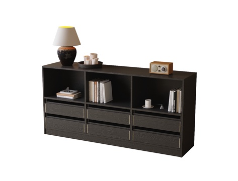 现代边柜 矮书柜su模型