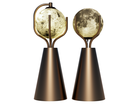 台灯 装饰灯具 氛围灯具 金属台灯 月球灯su模型