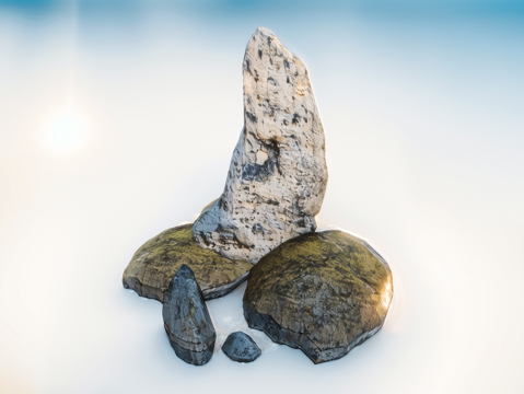 假山置石su模型