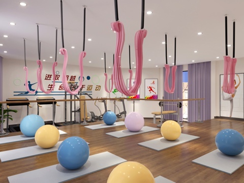  瑜珈室3d模型 