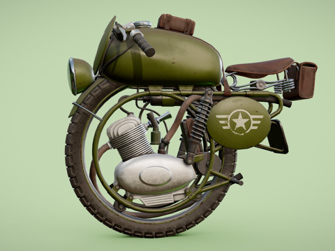  单轮摩托车[衍生品]3d模型 