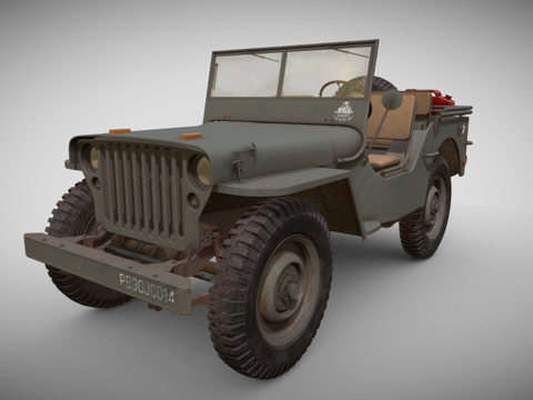  威利吉普车3d模型 
