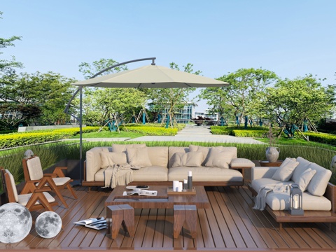  现代户外沙发3d模型 