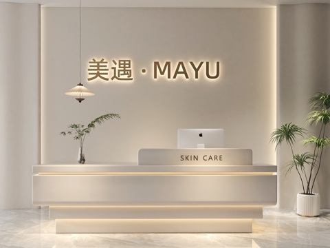  简约前台   办公前台  美容院前台   酒店前台3d模型 
