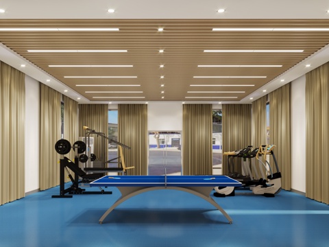  健身房设计3d模型 