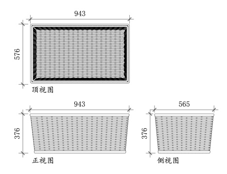 编织收纳筐 藤编储物篮 手工编织篮 草编收纳篮 柳编储物筐cad施工图