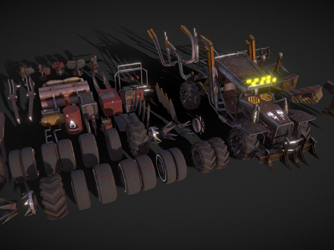  末日越野车模块化包3d模型 