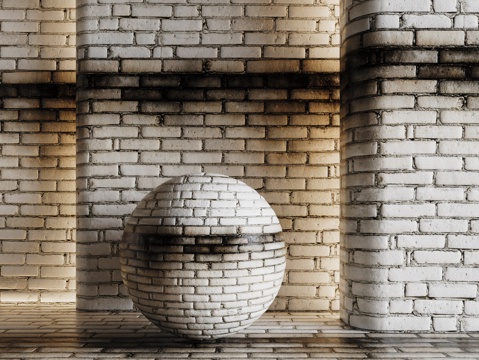  现代砖墙 青石砖墙 脏旧砖墙 仿古砖墙 工业砖墙3d模型 