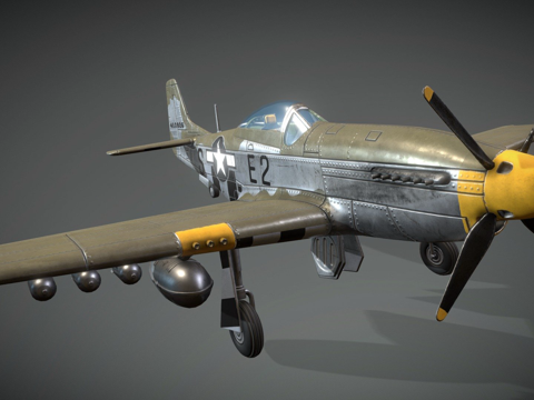  逃离德国-P51野马3d模型 