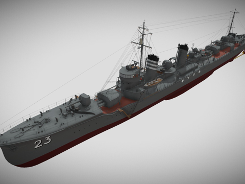  年日本驱逐舰菊月号3d模型 