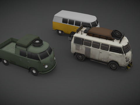  年大众2型面包车3d模型 