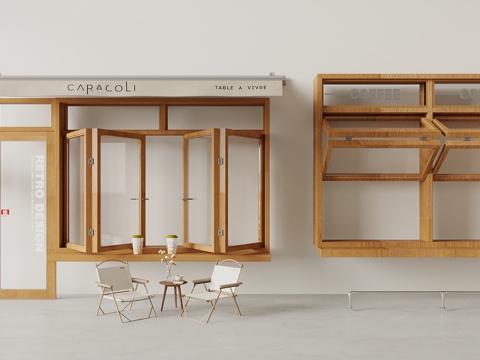  现代中古折叠窗 上下折叠窗 店面折叠窗3d模型 