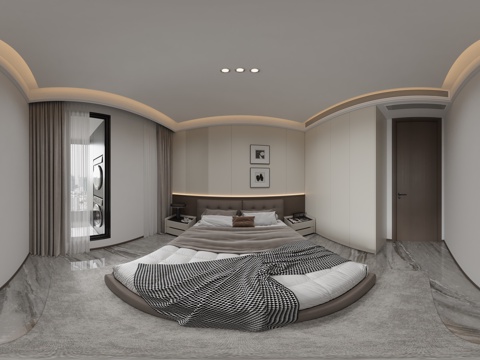  现代全景简约卧室 