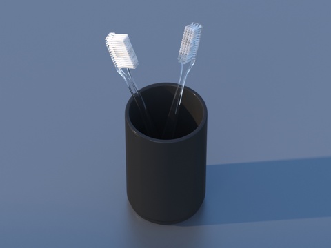  牙刷 生活用品 漱口杯 牙杯3d模型 