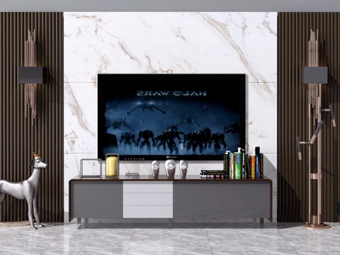  现代电视背景墙 中式电视背景墙 北欧电视背景墙 现代电视3d模型 