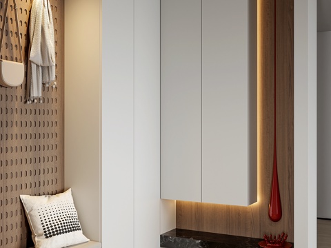  现代入户转角玄关3d模型 