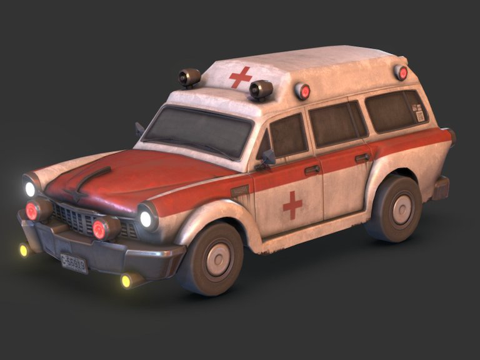 老旧救护车3d模型 