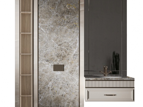  现代玄关背景墙3d模型 