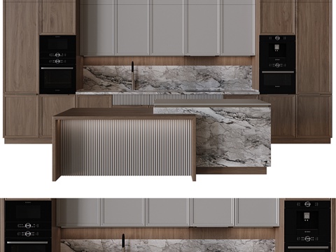  新古典主义风格厨房483d模型 