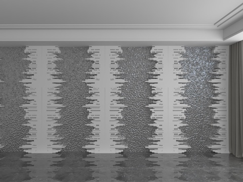  现代背景墙3d模型 