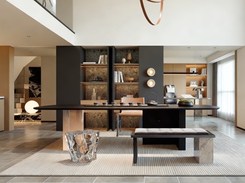  现代意式茶室 别墅茶室3d模型 