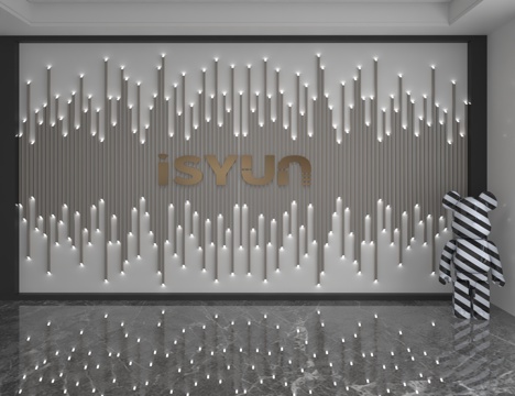  现代背景墙3d模型 