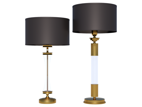 台灯 装饰灯具 氛围灯具 金属台灯 玻璃台灯su模型