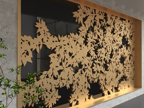  现代背景墙3d模型 