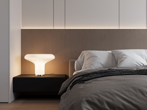 意式极简卧室su模型