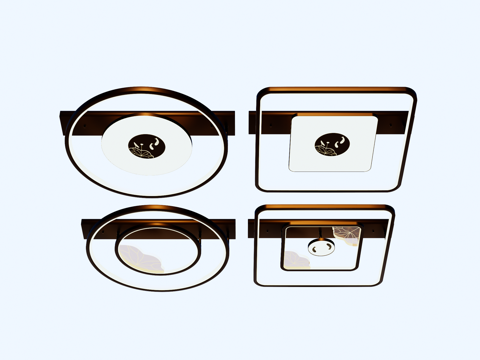 吸顶灯 金属吸顶灯su模型