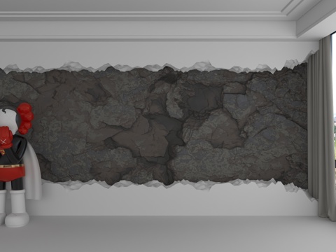  现代背景墙3d模型 
