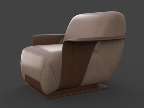  现代 意式单人沙发3d模型 