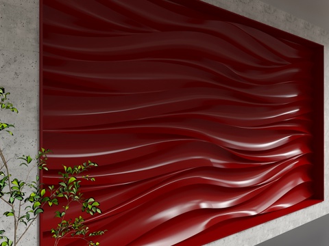  现代背景墙3d模型 