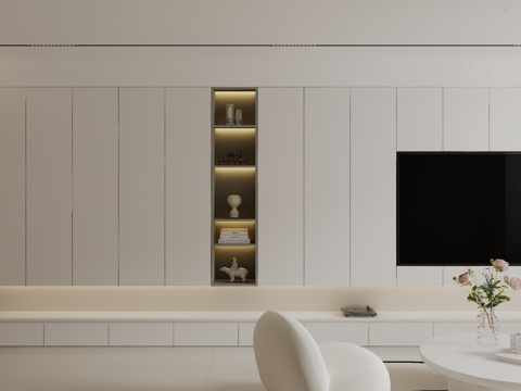  现代电视柜背景墙3d模型 