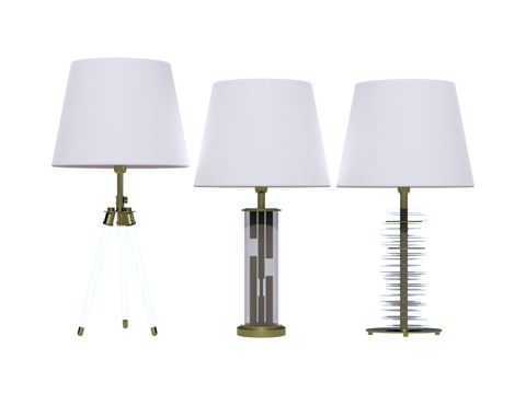 台灯 装饰灯具 氛围灯具 金属台灯 玻璃台灯su模型