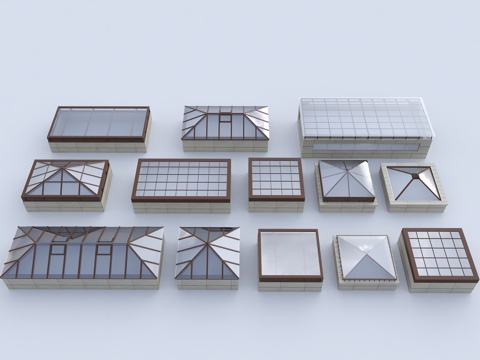  现代采光井 城市通风井 小区采光井 通风天井su模型 