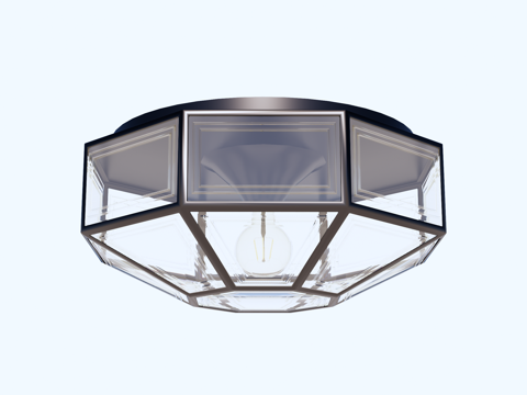 吸顶灯 金属吸顶灯 玻璃吸顶灯su模型