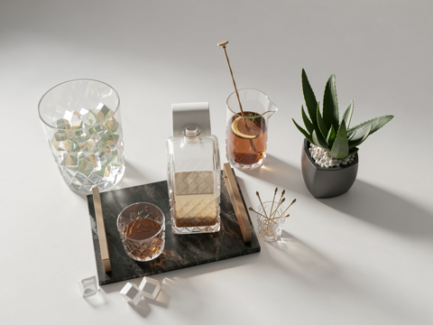 现代酒具杯子su模型