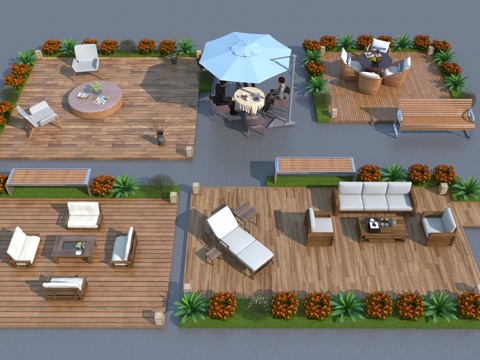  现代户外沙发 户外座椅3d模型 