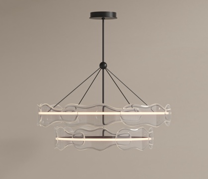 现代艺玻璃吊灯su模型