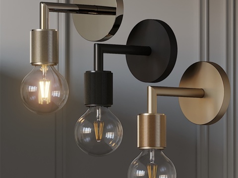  实用插座式单头壁灯3d模型 