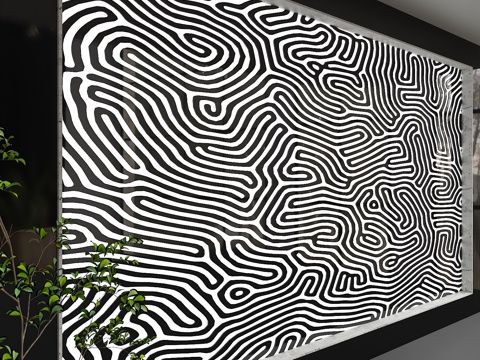  现代背景墙3d模型 