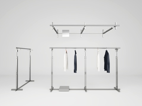  服装店货架道具挂衣架3d模型 