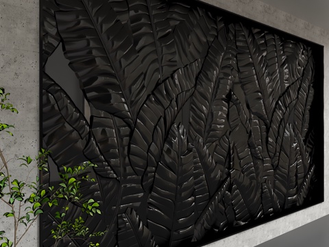  现代背景墙3d模型 