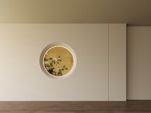  新中式背景墙3d模型 