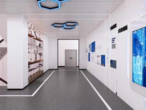 现代校园文化展示墙su模型