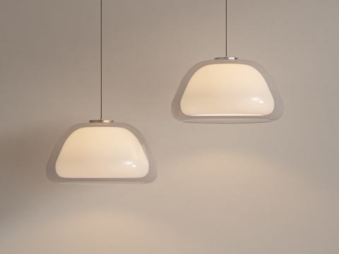  现代奶油吊灯3d模型 