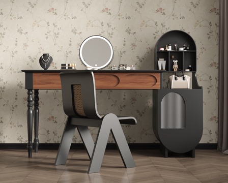  法式复古梳妆台3d模型 