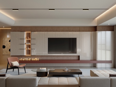  现代客餐厅3d模型 