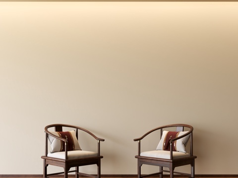  新中式单椅餐椅3d模型 